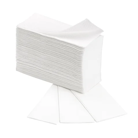 Papier plié en Z essuie-mains 20,5 x 24 cm, blanc, 100% recyclé, gaufré collé 2 plis colis de 3000